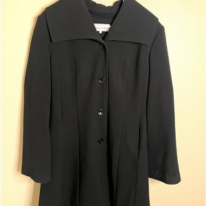 Womens Calvin Klein 3 Button Down Black Pea Coat size Large‎